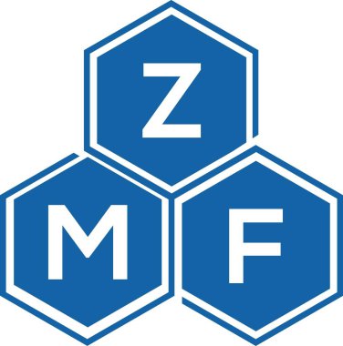 Beyaz arkaplanda ZMF harf logosu tasarımı. ZMF yaratıcı harf logosu konsepti. ZMF harf tasarımı.