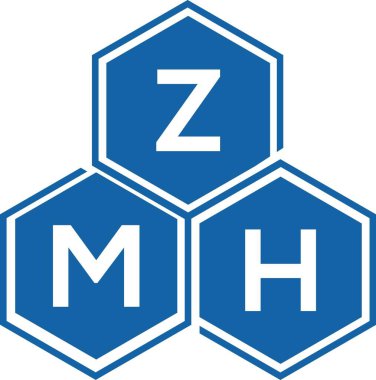 Beyaz arkaplanda ZMH harf logosu tasarımı. ZMH yaratıcı harflerin baş harfleri logo kavramı. ZMH harf tasarımı.