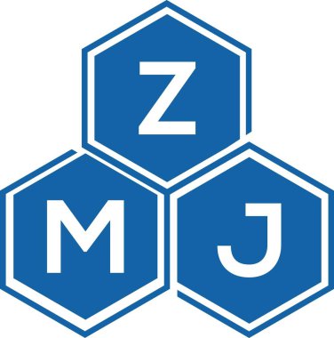 Beyaz arka planda ZMJ harf logosu tasarımı. ZMJ yaratıcı harflerin baş harfleri logo kavramı. ZMJ harf tasarımı.