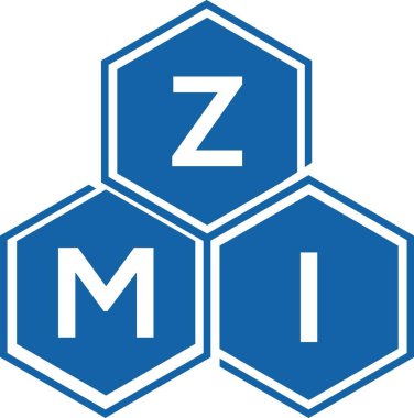 Beyaz arka planda ZMI harfi logo tasarımı. ZMI yaratıcı harflerin baş harfleri logo kavramı. ZMI harf tasarımı.