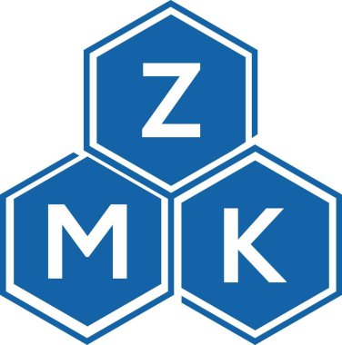 Beyaz arkaplanda ZMK harf logosu tasarımı. ZMK yaratıcı harflerin baş harfleri logo kavramı. ZMK harf tasarımı.