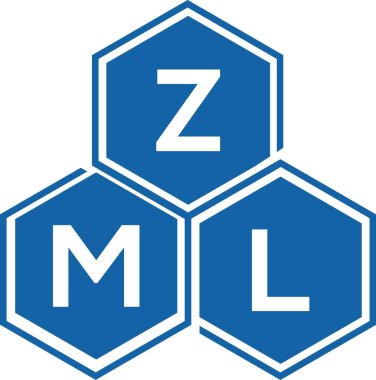 Beyaz arkaplanda ZML harf logosu tasarımı. ZML yaratıcı harflerin baş harfleri logo kavramı. ZML harf tasarımı.