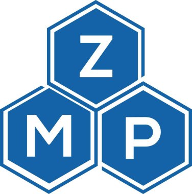 Beyaz arka planda ZMP harfi logo tasarımı. ZMP yaratıcı harflerin baş harfleri logo kavramı. ZMP harf tasarımı.