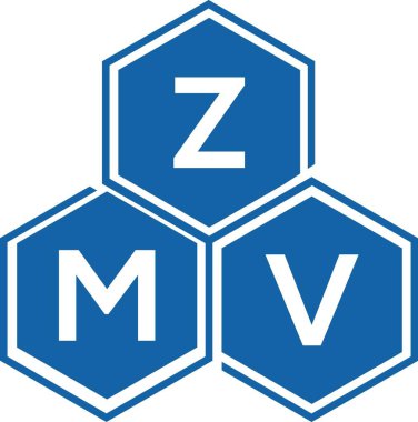 Beyaz arkaplanda ZMV harf logosu tasarımı. ZMV yaratıcı harflerin baş harfleri logo kavramı. ZMV harf tasarımı.