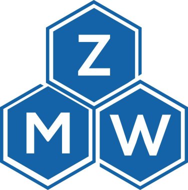 Beyaz arkaplanda ZMW harf logosu tasarımı. ZMW yaratıcı harflerin baş harfleri logo kavramı. ZMW harf tasarımı.