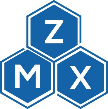 Beyaz arkaplanda ZMX harfli logo tasarımı. ZMX yaratıcı harflerin baş harfleri logo kavramı. ZMX harf tasarımı.