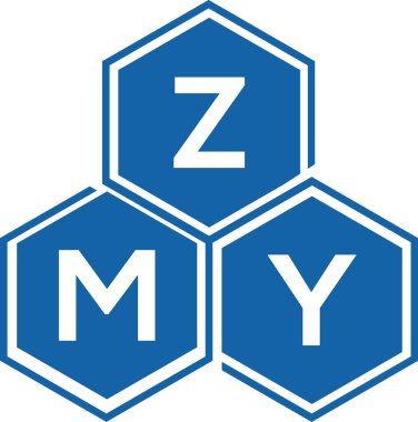 Beyaz arka planda ZMY mektup logosu tasarımı. ZMY yaratıcı harflerin baş harfleri logo kavramı. ZMY mektup tasarımı.