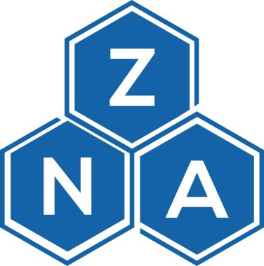 Beyaz arka planda ZNA harfi logo tasarımı. ZNA yaratıcı harf logosu konsepti. ZNA harf tasarımı.