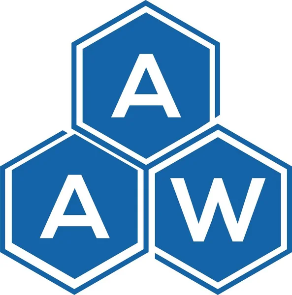 Aaw字母标识的白色背景设计 Aaw创意首字母首字母标识概念 Aaw信件设计 — 图库矢量图片
