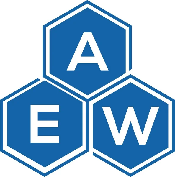 白色背景的Aew字母标识设计 Aew创意首字母首字母标识概念 Aew字母设计 — 图库矢量图片