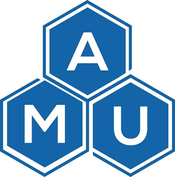 Amu字母标识的白色背景设计 Amu创意的首字母首字母标识概念 Amu字母设计 — 图库矢量图片