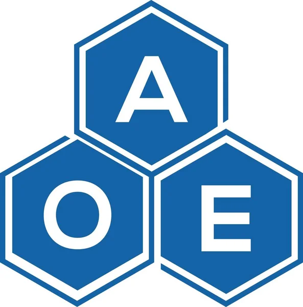Diseño Del Logotipo Letra Aoe Sobre Fondo Blanco Aoe Iniciales — Vector de stock