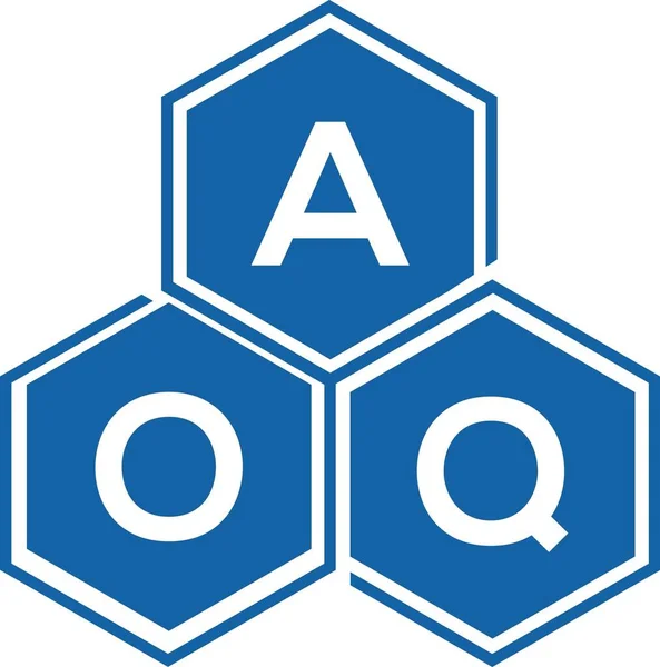 白色背景的Aoq字母标识设计 Aoq创意首字母首字母标识概念 Aoq字母设计 — 图库矢量图片