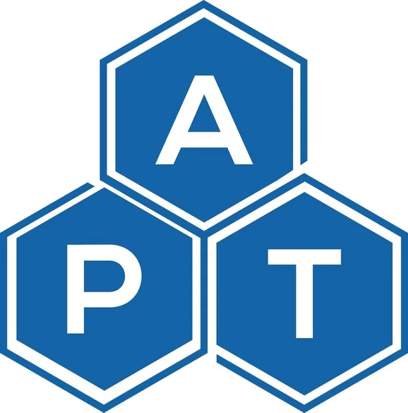 Apt Letter Logo Ontwerp Witte Achtergrond Apt Creatieve Initialen Letter — Stockvector