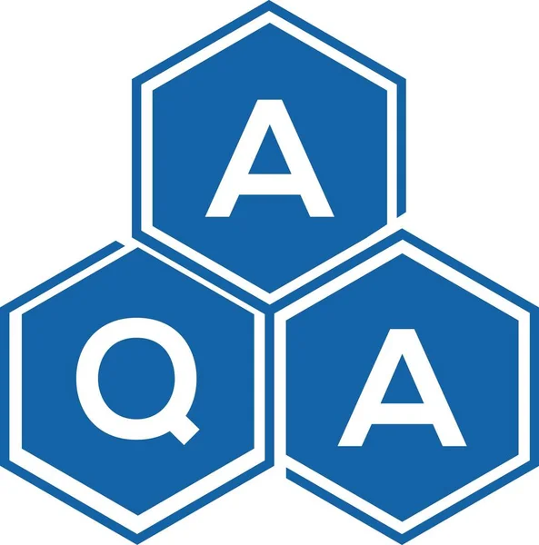 Aqa 디자인은 배경에 있습니다 Aqa 크리에이티브 이니셜 Aqa 디자인 — 스톡 벡터