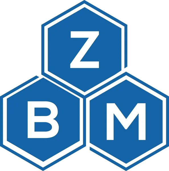 Diseño Del Logotipo Letra Zbm Sobre Fondo Blanco Zbm Iniciales — Vector de stock