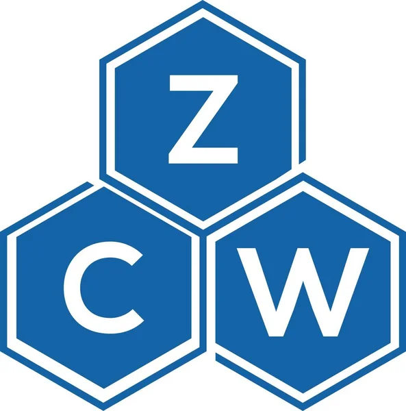 Projeto Logotipo Letra Zcw Fundo Branco Zcw Iniciais Criativas Conceito — Vetor de Stock