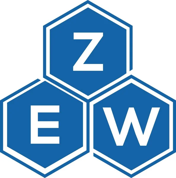 Zew Logo Ontwerp Witte Achtergrond Zew Creatieve Initialen Letter Logo — Stockvector