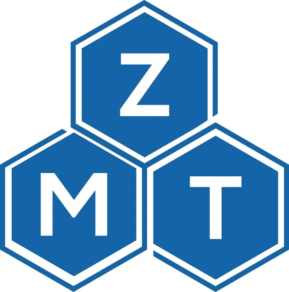 Zmt Bokstav Logotyp Design Vit Bakgrund Zmt Kreativa Initialer Brev — Stock vektor