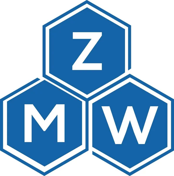 Zmw字母标识的白色背景设计 Zmw创意首字母首字母标识概念 Zmw字母设计 — 图库矢量图片