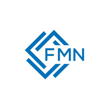 Beyaz arka planda FMN harf logosu tasarımı. FMN yaratıcı daire harfi logosu konsepti. FMN harf tasarımı.