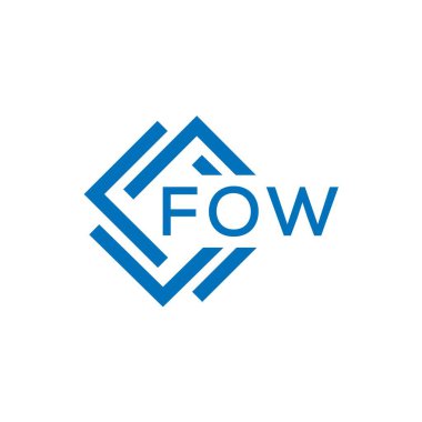 Beyaz arkaplanda FOW harfi logo tasarımı. FOW yaratıcı daire harfi logosu. FOW harf tasarımı.
