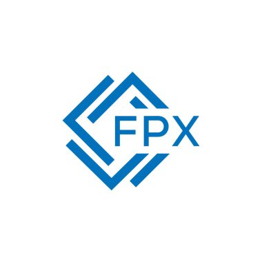 Beyaz arka planda FPX harfli logo tasarımı. FPX yaratıcı daire harfi logosu konsepti. FPX harf tasarımı.