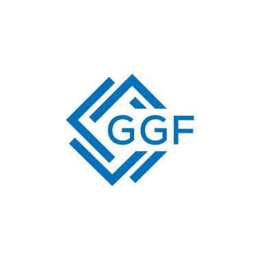 Beyaz arka planda GGF harf logosu tasarımı. GGF yaratıcı daire harfi logosu konsepti. GGF harf tasarımı.