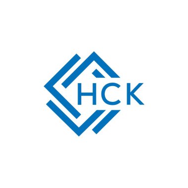 Beyaz arkaplanda HCK harf logosu tasarımı. HCK yaratıcı daire harfi logosu konsepti. HCK harf tasarımı.