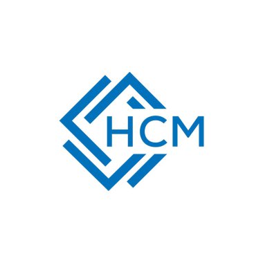 Beyaz arkaplanda HCM harf logosu tasarımı. HCM yaratıcı daire harfi logosu konsepti. HCM harf tasarımı.
