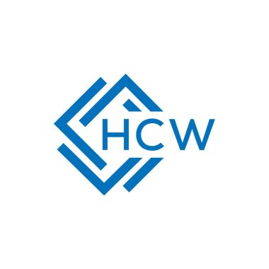 Beyaz arka planda HCW harf logosu tasarımı. HCW yaratıcı daire harfi logosu konsepti. HCW harf tasarımı.