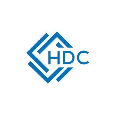 Beyaz arka planda HDC harf logosu tasarımı. HDC yaratıcı daire harfi logosu. HDC harf tasarımı.