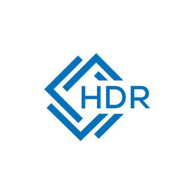 Beyaz arka planda HDR harf logosu tasarımı. HDR yaratıcı daire harfi logosu konsepti. HDR harf tasarımı.
