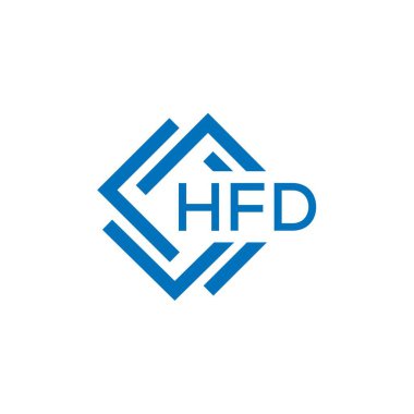 Beyaz arka planda HFD harf logosu tasarımı. HFD yaratıcı daire harfi logosu konsepti. HFD harf tasarımı.