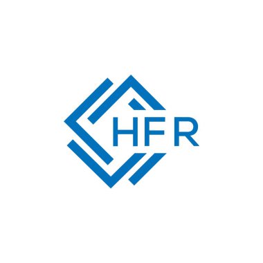 Beyaz arka planda HFR harf logosu tasarımı. HFR yaratıcı daire harfi logosu konsepti. HFR harf tasarımı.