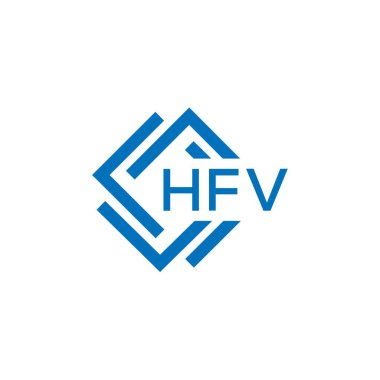 Beyaz arka planda HFV harf logosu tasarımı. HFV yaratıcı daire harfi logosu konsepti. HFV harf tasarımı.