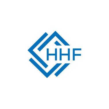 Beyaz arka planda HHF harf logosu tasarımı. HHF yaratıcı daire harfi logosu konsepti. HHF harf tasarımı.
