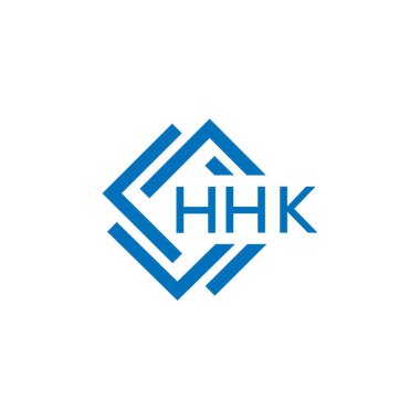 Beyaz arka planda HHK harf logosu tasarımı. Hong Kong yaratıcı daire harfi logosu konsepti. HHK harf tasarımı.