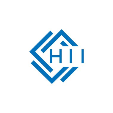Beyaz arka planda HII harf logosu tasarımı. Yaratıcı yuvarlak harf logosu kavramı. HII harf tasarımı.