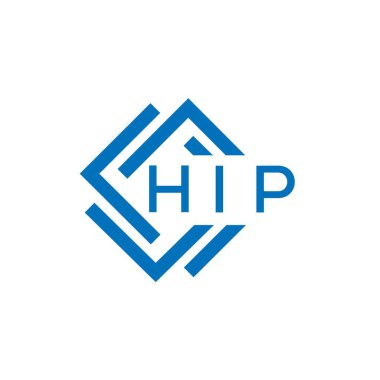 Beyaz arka planda HIP harf logosu tasarımı. HIP yaratıcı daire harfi logosu. HIP harf tasarımı.
