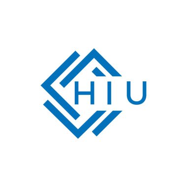 Beyaz arka planda HIU harf logosu tasarımı. HIU yaratıcı daire harfi logosu. HIU harf tasarımı.