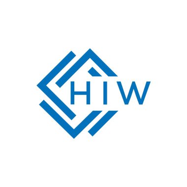 Beyaz arka planda HIW harf logosu tasarımı. HIW yaratıcı daire harfi logosu. HIW harf tasarımı.