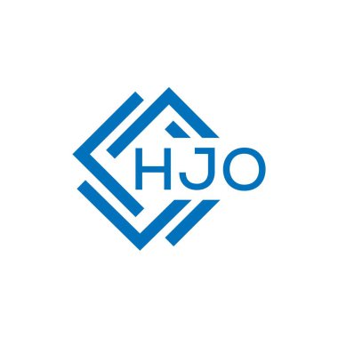 Beyaz arka planda HJO harf logosu tasarımı. HJO yaratıcı daire harfi logosu konsepti. HJO harf tasarımı.