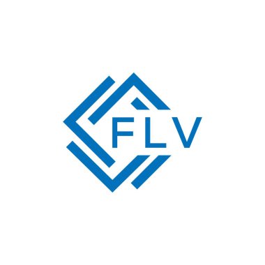 Beyaz arka planda FLV harf logosu tasarımı. FLV yaratıcı daire harfi logosu konsepti. FLV harf tasarımı.