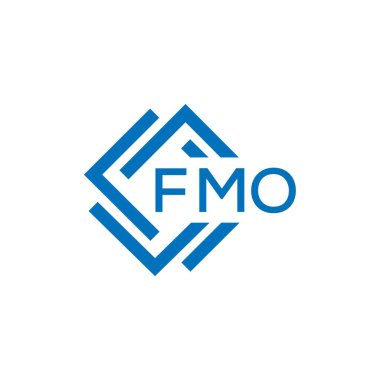 Beyaz arka planda FMO harf logosu tasarımı. FMO yaratıcı daire harfi logosu konsepti. FMO harf tasarımı.