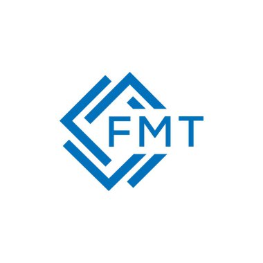 Beyaz arkaplanda FMT harf logosu tasarımı. FMT yaratıcı daire harfi logosu konsepti. FMT harf tasarımı.