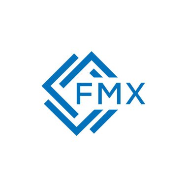 Beyaz arkaplanda FMX harfli logo tasarımı. FMX yaratıcı daire harfi logosu konsepti. FMX harf tasarımı.
