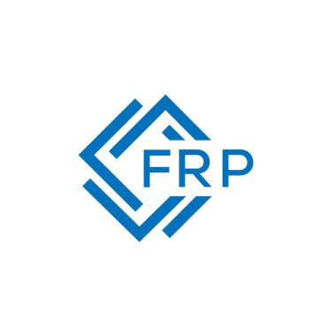 Beyaz arka planda FRP harf logosu tasarımı. FRP yaratıcı daire harfi logosu konsepti. FRP harf tasarımı.