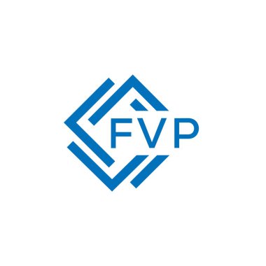 Beyaz arka planda FVP harf logosu tasarımı. FVP yaratıcı daire harfi logosu konsepti. FVP harf tasarımı.