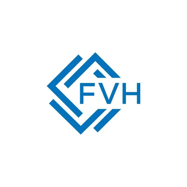白を背景にFvhの文字ロゴデザイン Fvhクリエイティブサークルレターロゴコンセプト Fvhレターデザイン — ストックベクタ